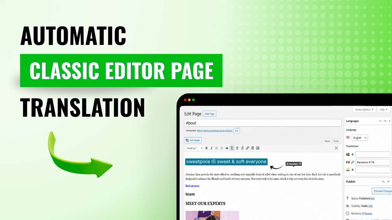 Polylang | Automatically Translate Classic Editor Pages