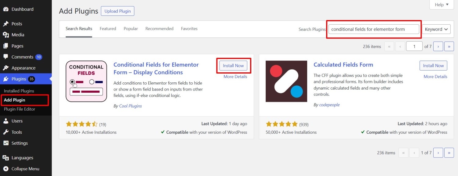 Search for plugin