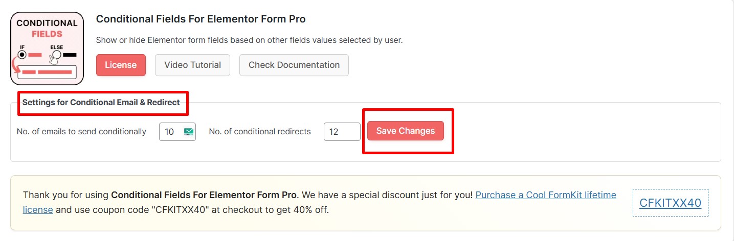 conditional email & redirect settings