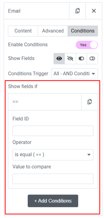 implement conditional logic