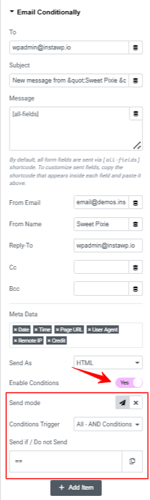 send conditional email