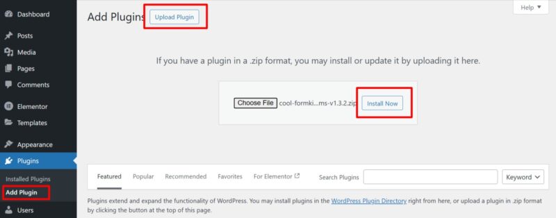 uploading zip file