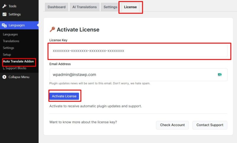 ai translation polylang license