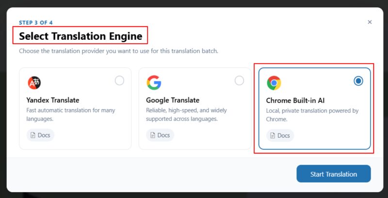 chrome ai translator