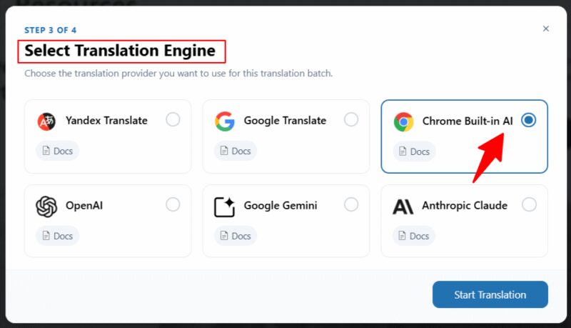 chrome ai translator