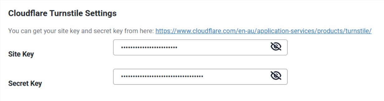 cloudflare turnstile API key