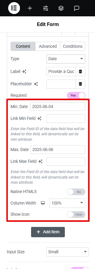 date field customization