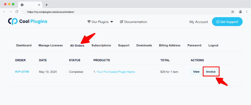 Download Your Invoice