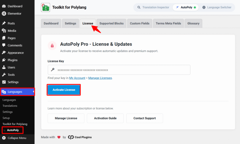 ai translation polylang license