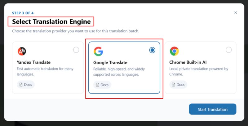 виджет Google Translate