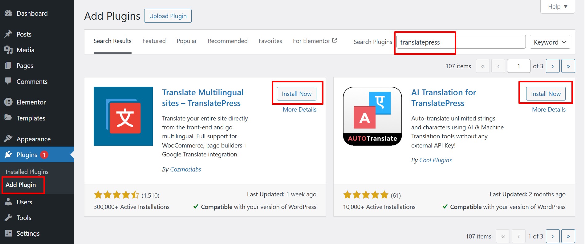 install translatepress