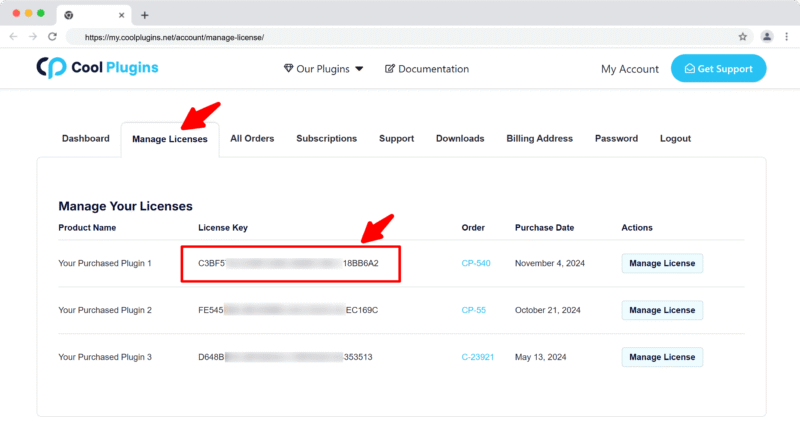 Plugin License Key