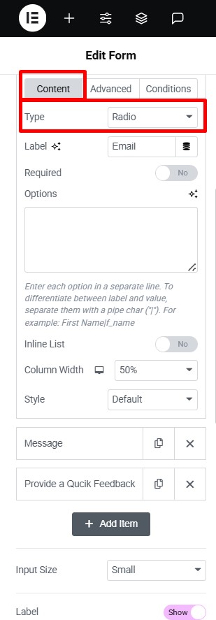 radio & checkbox field type