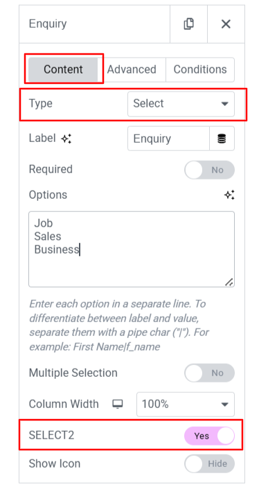 select type field Cool FormKit