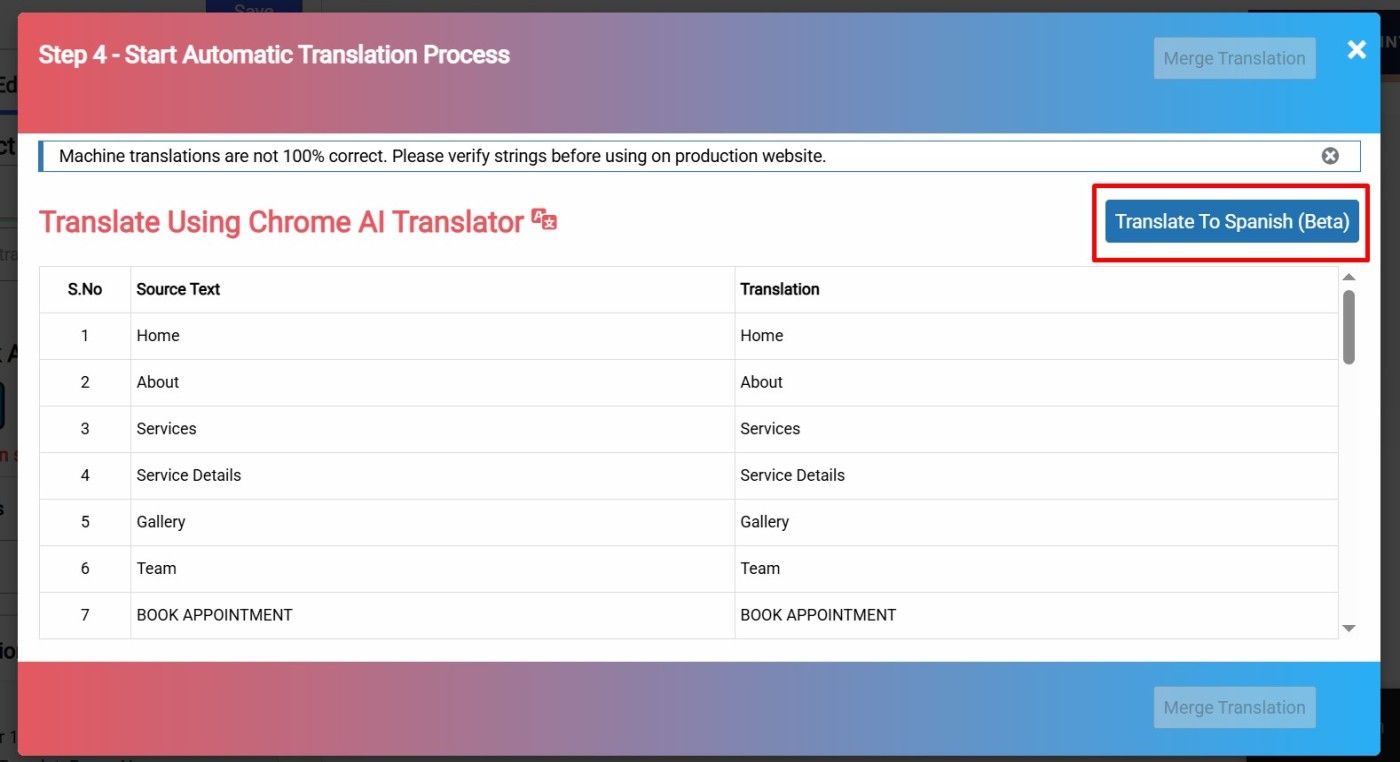 translate button