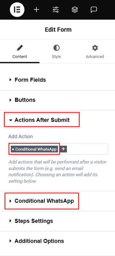 conditional whatsapp
