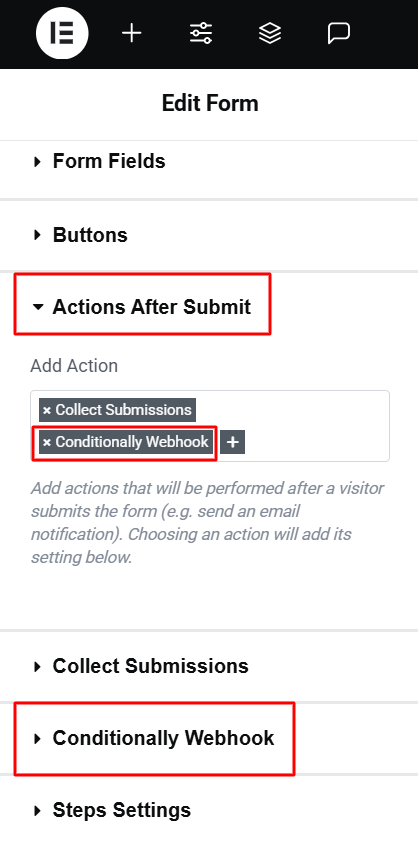 conditionally webhook