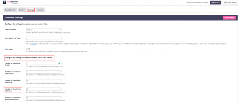 number of conditional webhook