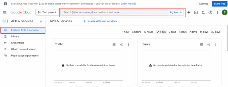 enable api and services