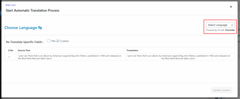 classic editor retranslation