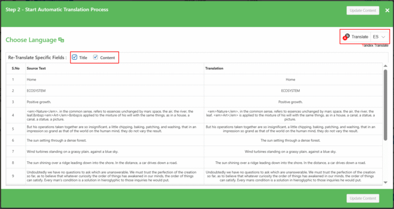 retranslate gutenberg page