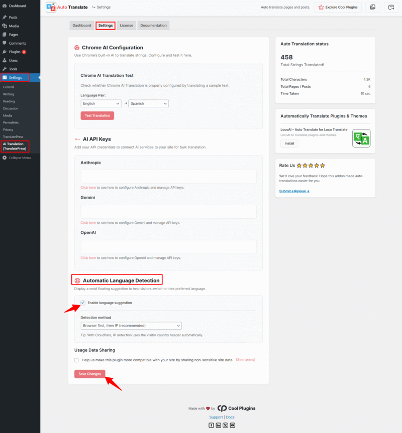 automatic language detection