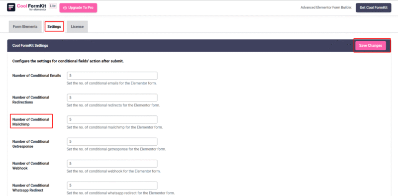 enter number of conditional mailchimp