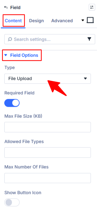 file upload field