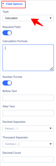 calculator field Divi Contact form