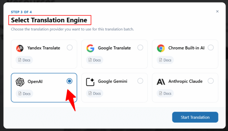 open ai translatepress