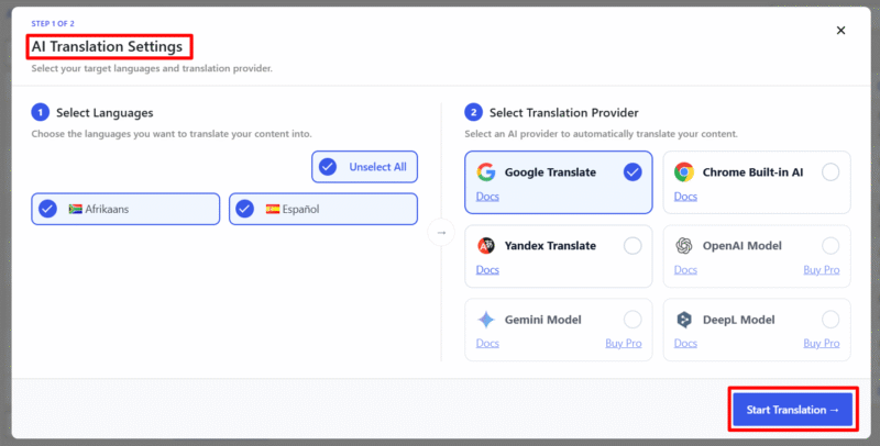 ai translation settings autopoly