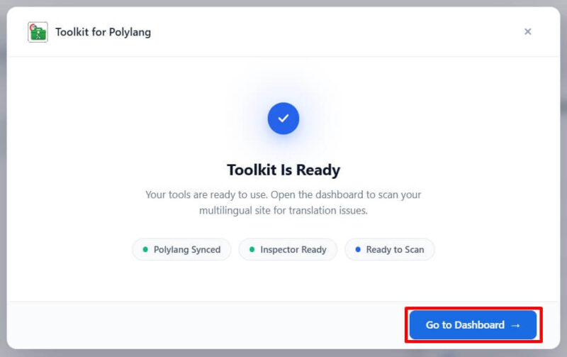 click go to dashboard