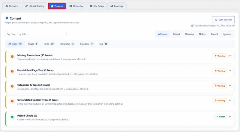 content tab