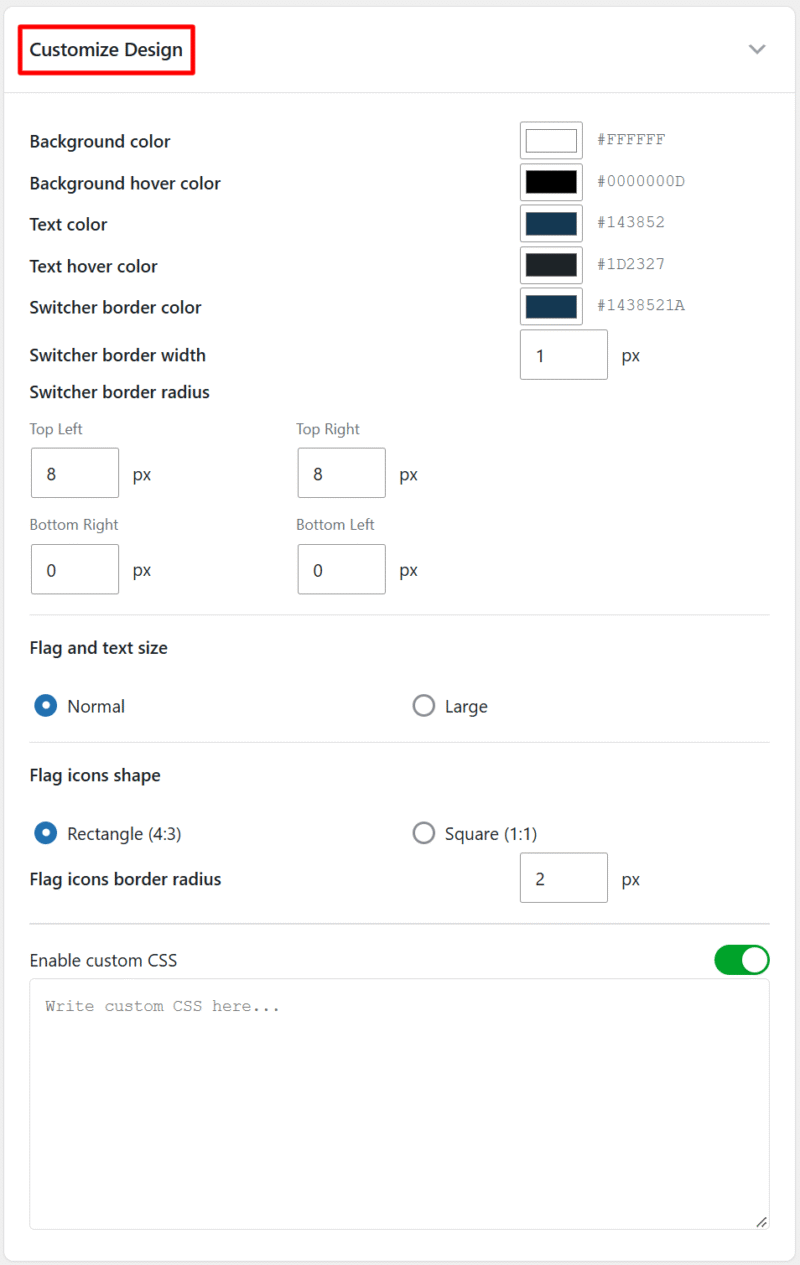 customize floating switcher design