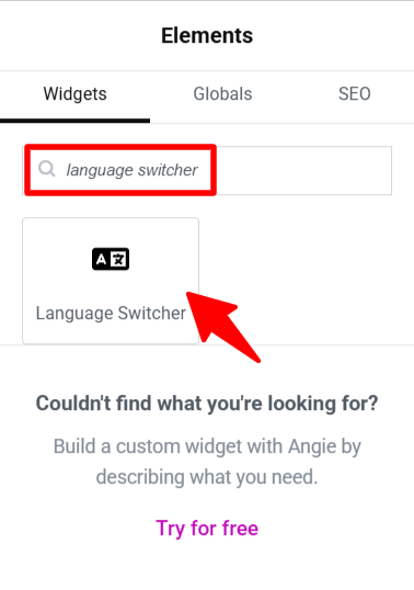 search language switcher widget