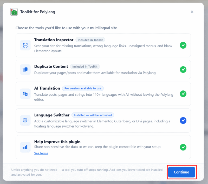 toolkit for polylang setup
